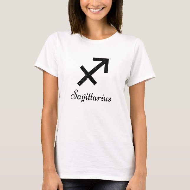 Sagittarius Zodiac Logo Black T-Shirt (Vorderseite)