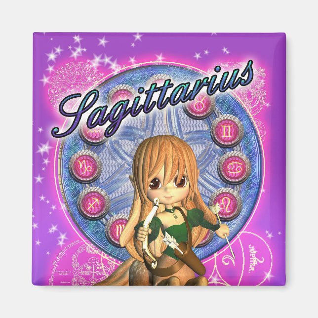 Sagittarius Zodiac Magnet Niedlich Centaur (Vorne)