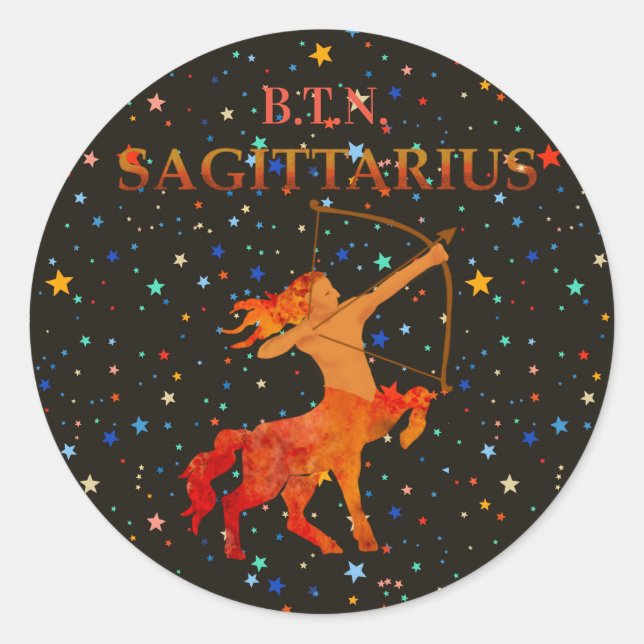 Sagittarius zodiac modern personalisiert runder aufkleber (Vorderseite)