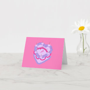 Sagittarius Zodiac Pastel Heart Birthday Cake Karte