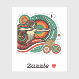Sagittarius Zodiac Retro Sticker