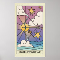 Sagittarius Zodiac Sign Abstrakt Art Poster