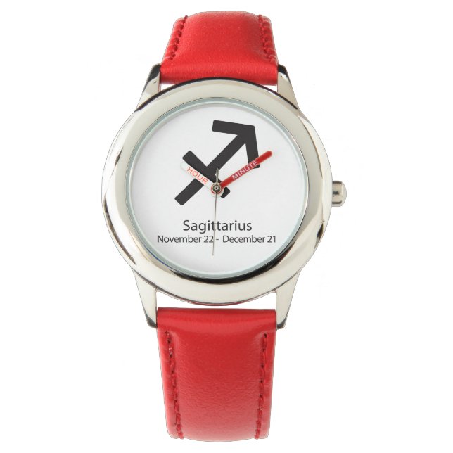 Sagittarius Zodiac Sign Astrologie Armbanduhr (Vorderseite)