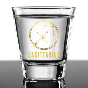 Sagittarius Zodiac Sign Astrologie Horoskop Gold Schnapsglas