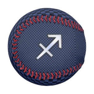 Sagittarius Zodiac Sign auf Navy Carbon Fibre Prin Baseball