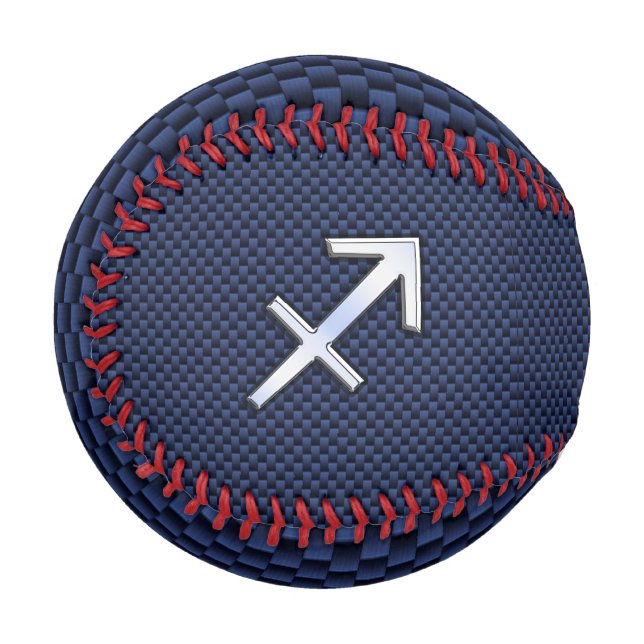 Sagittarius Zodiac Sign auf Navy Carbon Fibre Prin Baseball (Vorderseite Links)