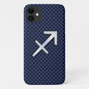 Sagittarius Zodiac Sign auf Navy Carbon Fibre Prin Case-Mate iPhone Hülle