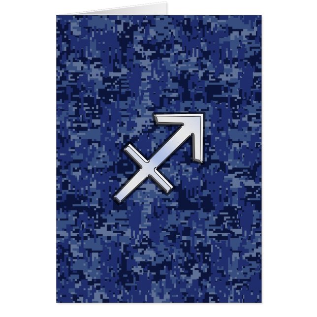 Sagittarius Zodiac Sign auf Navy Digital Camouflag (Vorne)