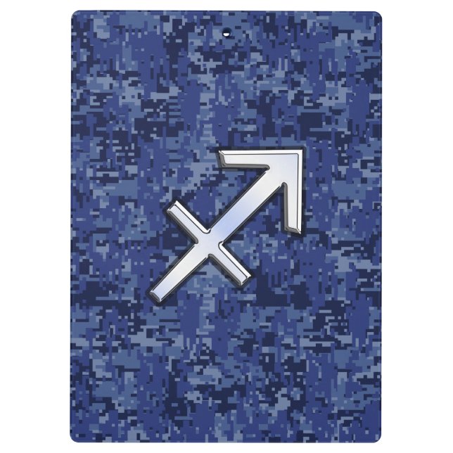 Sagittarius Zodiac Sign auf Navy Digital Camouflag Klemmbrett (Rückseite)