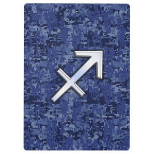 Sagittarius Zodiac Sign auf Navy Digital Camouflag Klemmbrett