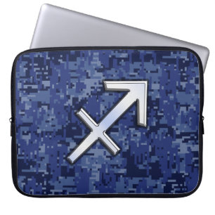Sagittarius Zodiac Sign auf Navy Digital Camouflag Laptopschutzhülle