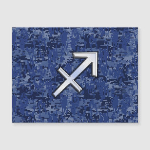 Sagittarius Zodiac Sign auf Navy Digital Camouflag Magnetkarte