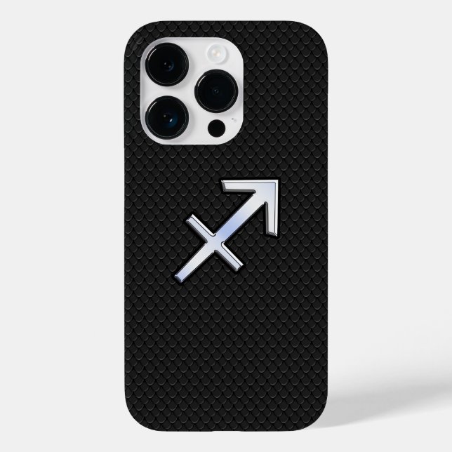 Sagittarius Zodiac Sign auf schwarzer Schlangenhau Case-Mate iPhone Hülle (Rückseite)