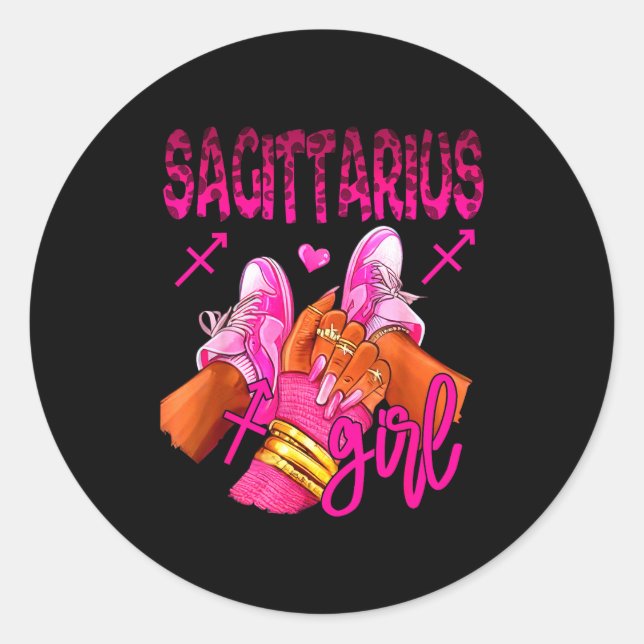 Sagittarius Zodiac Sign Birthday Queens Horoscope  Runder Aufkleber (Vorderseite)