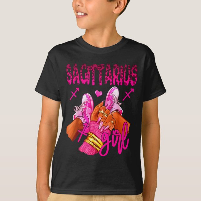 Sagittarius Zodiac Sign Birthday Queens Horoscope  T-Shirt (Vorderseite)