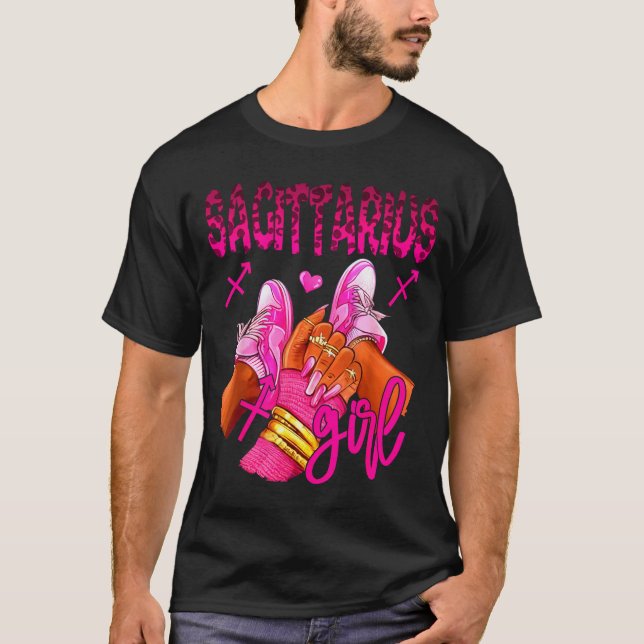 Sagittarius Zodiac Sign Birthday Queens Horoscope  T-Shirt (Vorderseite)