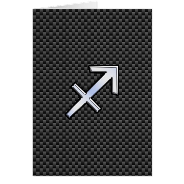 Sagittarius Zodiac Sign Black Carbon Fiber Style (Vorne)