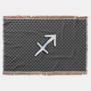 Sagittarius Zodiac Sign Black Carbon Fiber Style Decke