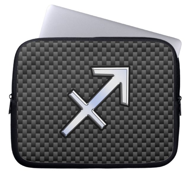 Sagittarius Zodiac Sign Carbon Fiber Style Laptopschutzhülle (Vorderseite)
