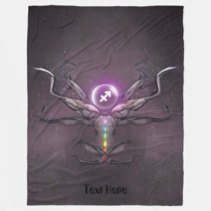 Sagittarius Zodiac Sign Crown Chakra Blanket Fleecedecke