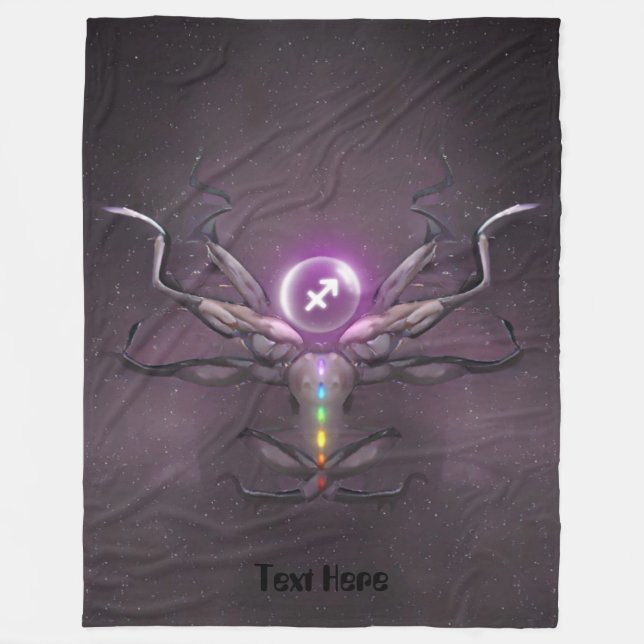 Sagittarius Zodiac Sign Crown Chakra Blanket Fleecedecke (Vorderseite)