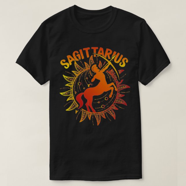 Sagittarius Zodiac Sign Design T-Shirt (Design vorne)