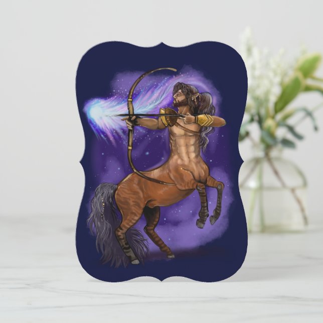 Sagittarius Zodiac Sign Einladung (Stehend Vorderseite)