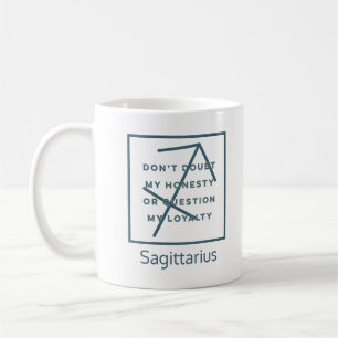 Sagittarius Zodiac Sign Fusion Zitat Blauer Text Kaffeetasse