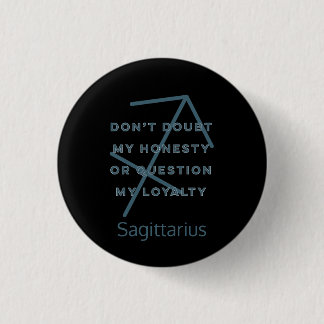 Sagittarius Zodiac Sign Fusion Zitat Blue Geburtst Button