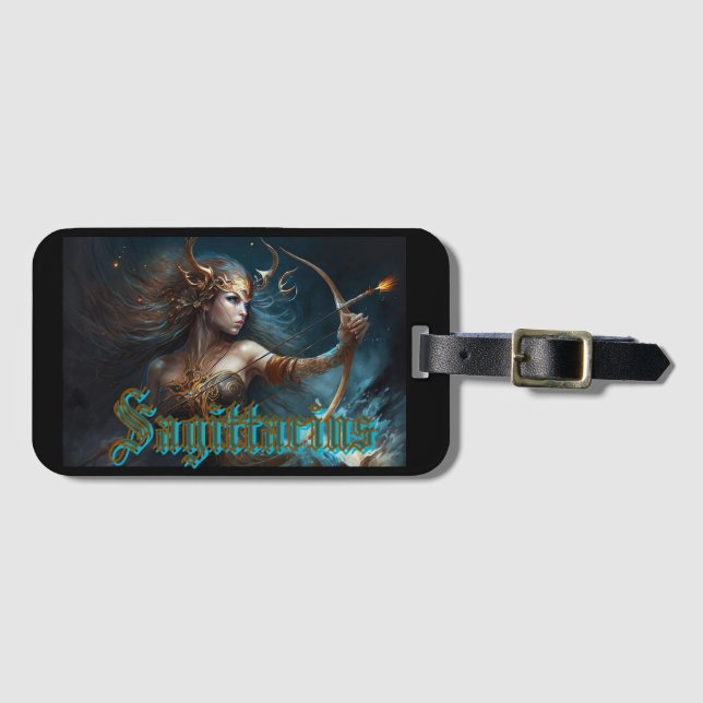 Sagittarius Zodiac Sign Gepäckanhänger (Vorderseite (Horizontal))