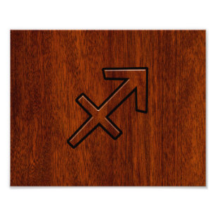 Sagittarius Zodiac Sign in Mahogany Style Fotodruck