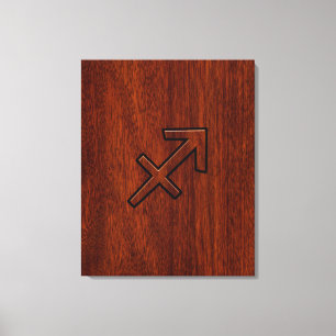 Sagittarius Zodiac Sign in Mahogany Style Leinwanddruck