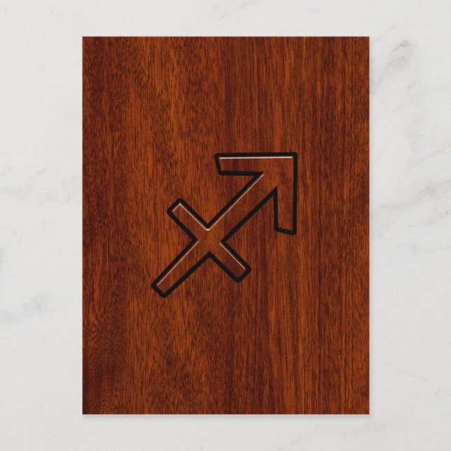 Sagittarius Zodiac Sign in Mahogany Style Postkarte (Vorderseite)