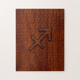 Sagittarius Zodiac Sign in Mahogany Style Puzzle