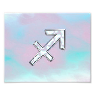 Sagittarius Zodiac Sign on Mother of Pearl Style Fotodruck