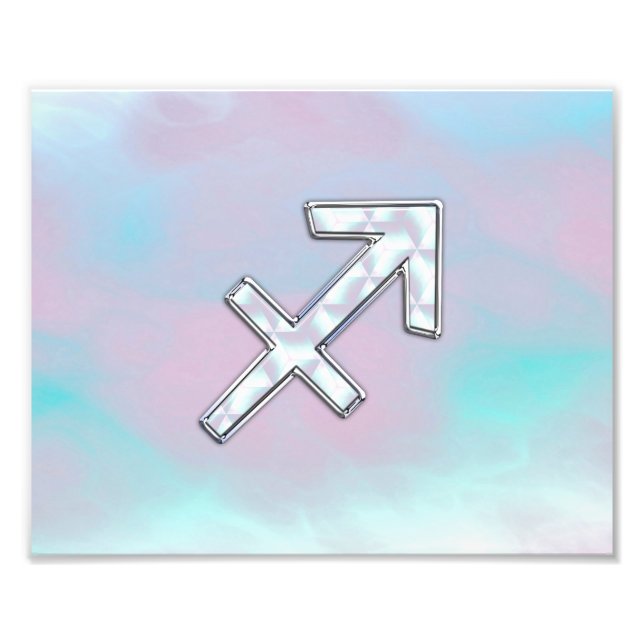 Sagittarius Zodiac Sign on Mother of Pearl Style Fotodruck (Vorne)