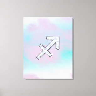 Sagittarius Zodiac Sign on Mother of Pearl Style Leinwanddruck