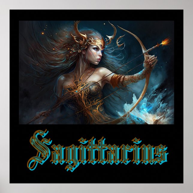 Sagittarius Zodiac Sign Poster (Vorne)