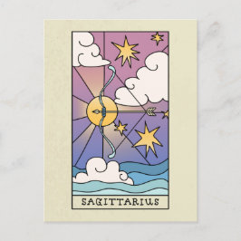 Sagittarius Zodiac Signieren Abstrakte Kunst Vinta Postkarte