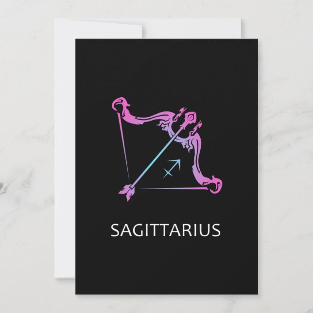 Sagittarius Zodiac signiert das Geschenk des Bogen Einladung (Vorderseite)