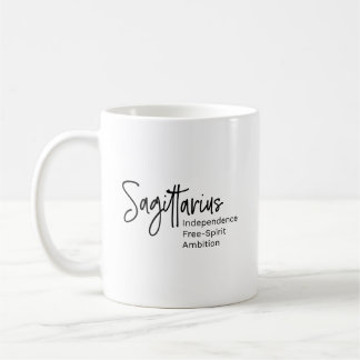 Sagittarius zodiac signiert positive Eigenschaft Kaffeetasse