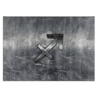 Sagittarius Zodiac Silver Distressed Steel look
