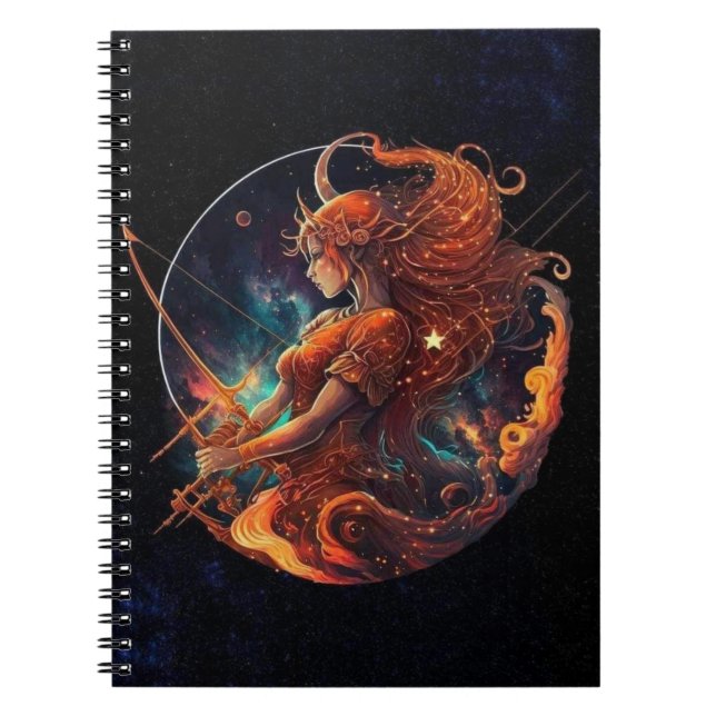 Sagittarius Zodiac Spiral Notebook Notizblock (Vorderseite)