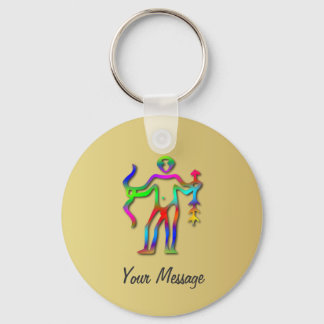 Sagittarius Zodiac Star Sign Rainbow Gold Schlüsse Schlüsselanhänger