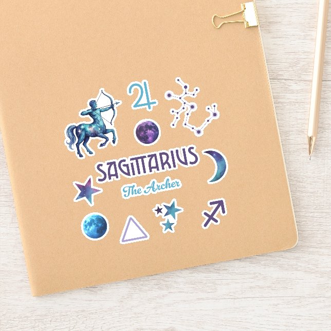 Sagittarius Zodiac Sticker Collection (Notizbuch)