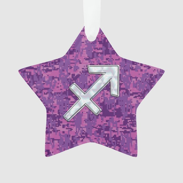Sagittarius Zodiac-Symbol auf der Fuchsia-Digitale Ornament (Vorderseite)