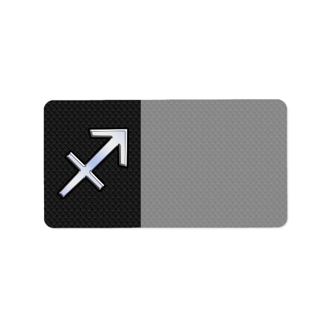 Sagittarius Zodiac Symbol auf schwarzer Schlangenh Adressaufkleber (Vorne)