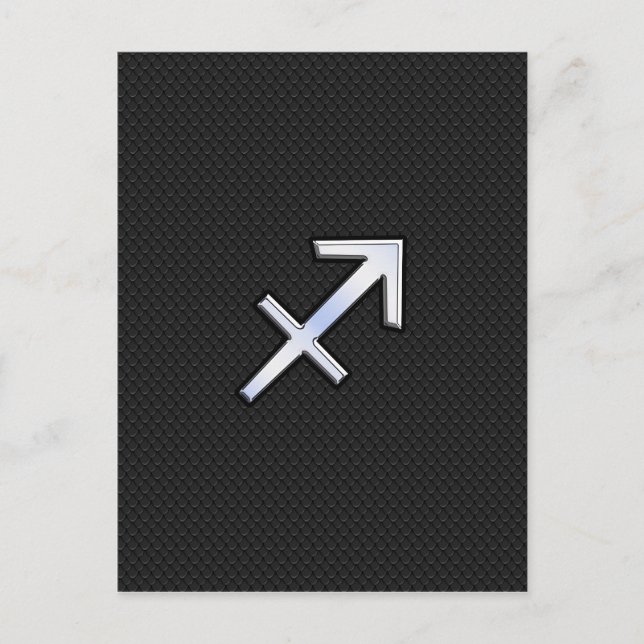 Sagittarius Zodiac Symbol auf schwarzer Schlangenh Postkarte (Vorderseite)