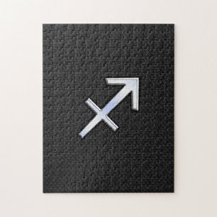 Sagittarius Zodiac Symbol auf schwarzer Schlangenh Puzzle