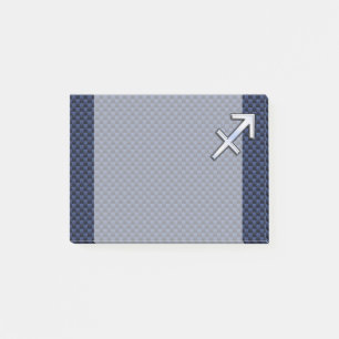 Sagittarius Zodiac Symbol Blue Carbon Fibre Print Post-it Klebezettel